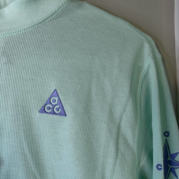 Nike acg Athletic Dri-Fit Loose Fit Long Sleeve Shirt Kids Size L Mint Green NWT - Picture 4 of 10